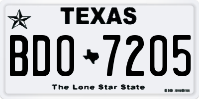 TX license plate BDO7205