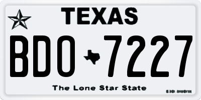 TX license plate BDO7227