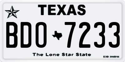 TX license plate BDO7233