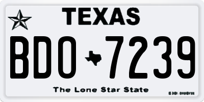 TX license plate BDO7239