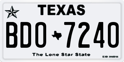TX license plate BDO7240