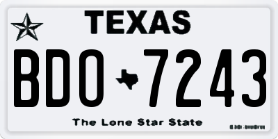 TX license plate BDO7243