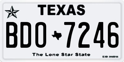 TX license plate BDO7246