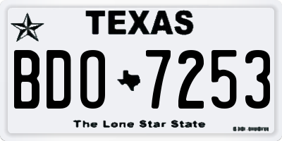 TX license plate BDO7253