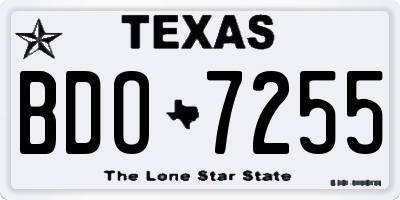 TX license plate BDO7255