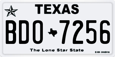 TX license plate BDO7256