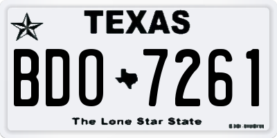 TX license plate BDO7261