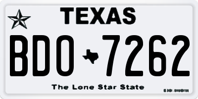 TX license plate BDO7262