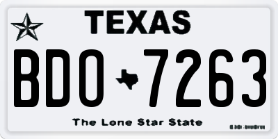 TX license plate BDO7263