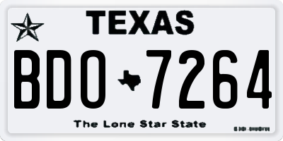 TX license plate BDO7264