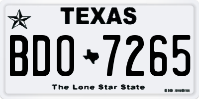 TX license plate BDO7265