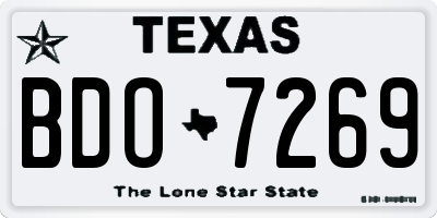 TX license plate BDO7269
