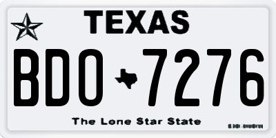 TX license plate BDO7276