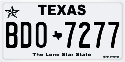 TX license plate BDO7277