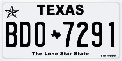 TX license plate BDO7291