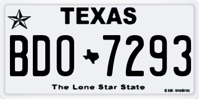 TX license plate BDO7293