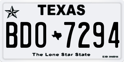 TX license plate BDO7294