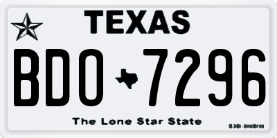 TX license plate BDO7296
