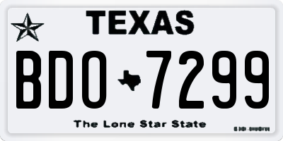 TX license plate BDO7299