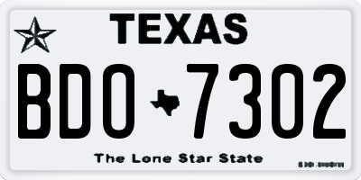 TX license plate BDO7302