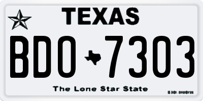 TX license plate BDO7303