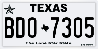 TX license plate BDO7305