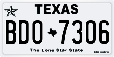 TX license plate BDO7306