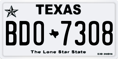 TX license plate BDO7308