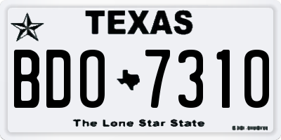 TX license plate BDO7310