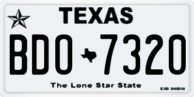 TX license plate BDO7320