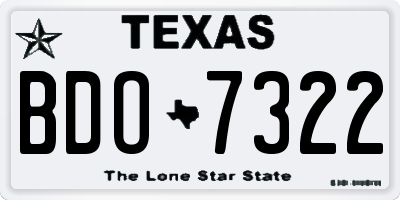 TX license plate BDO7322