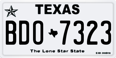 TX license plate BDO7323