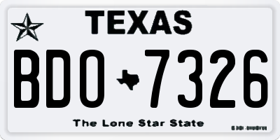 TX license plate BDO7326