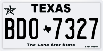 TX license plate BDO7327