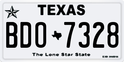 TX license plate BDO7328