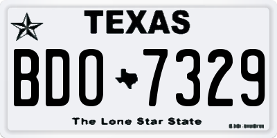 TX license plate BDO7329