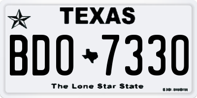 TX license plate BDO7330
