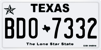 TX license plate BDO7332
