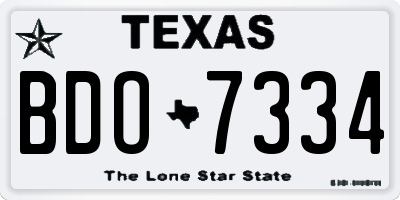 TX license plate BDO7334