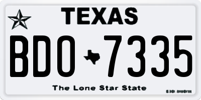 TX license plate BDO7335