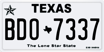 TX license plate BDO7337