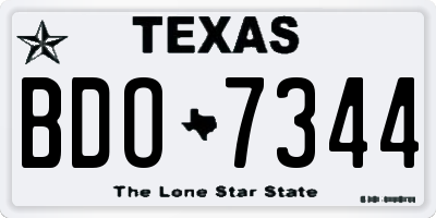 TX license plate BDO7344