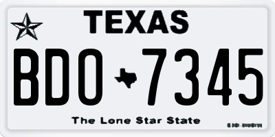 TX license plate BDO7345