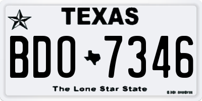 TX license plate BDO7346