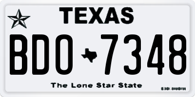TX license plate BDO7348