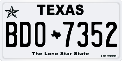 TX license plate BDO7352