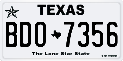 TX license plate BDO7356