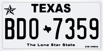 TX license plate BDO7359