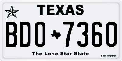 TX license plate BDO7360