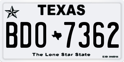 TX license plate BDO7362